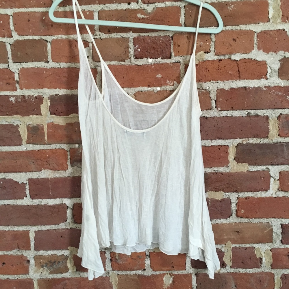 Brandy Melville white flowy top
